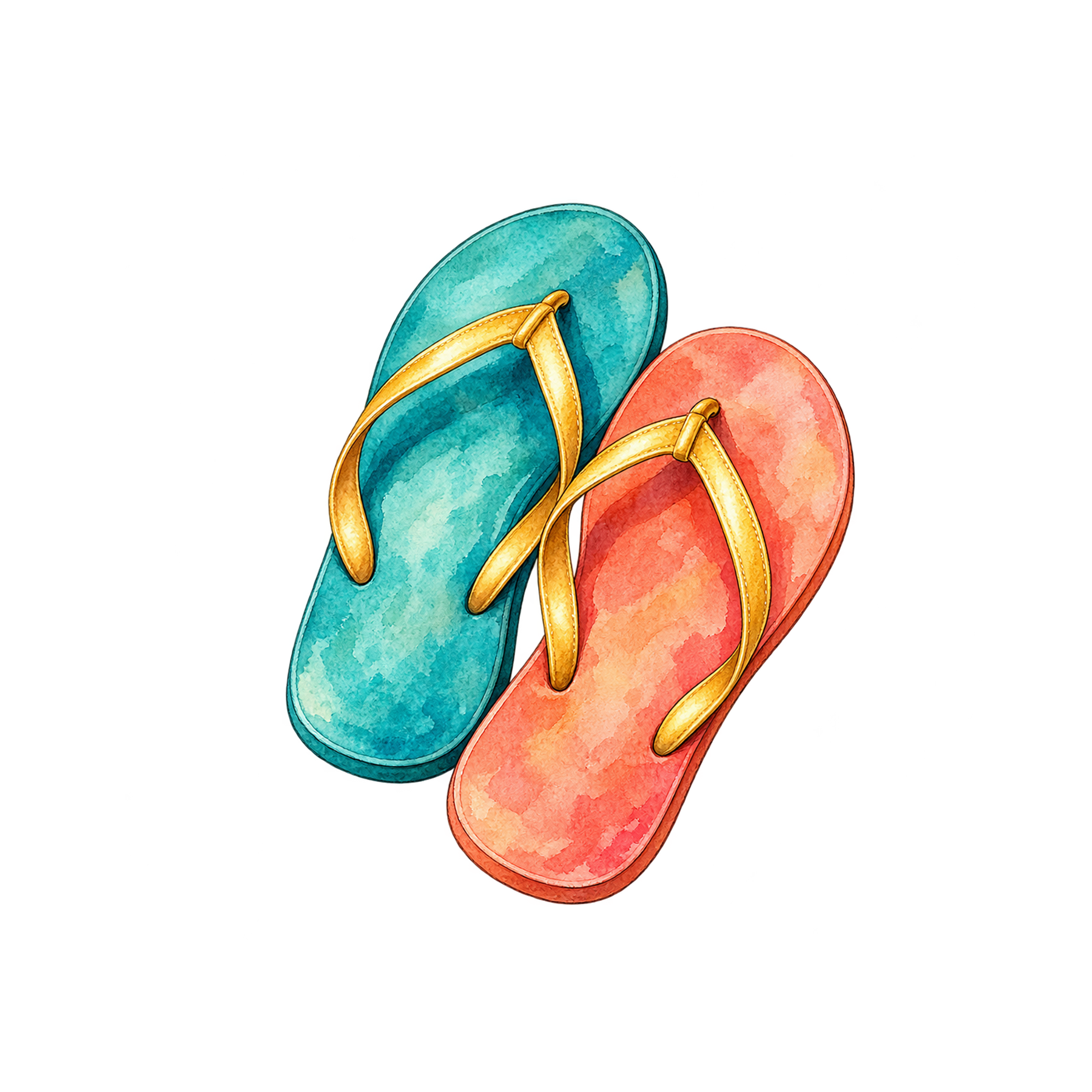 Illustrated beach flip-flops