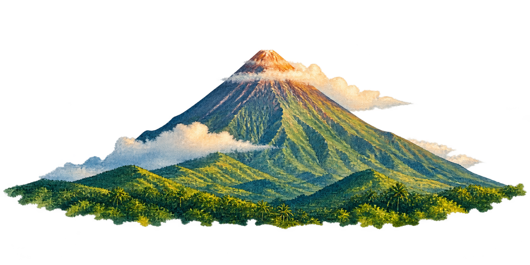 Illustrated Mayon Volcano